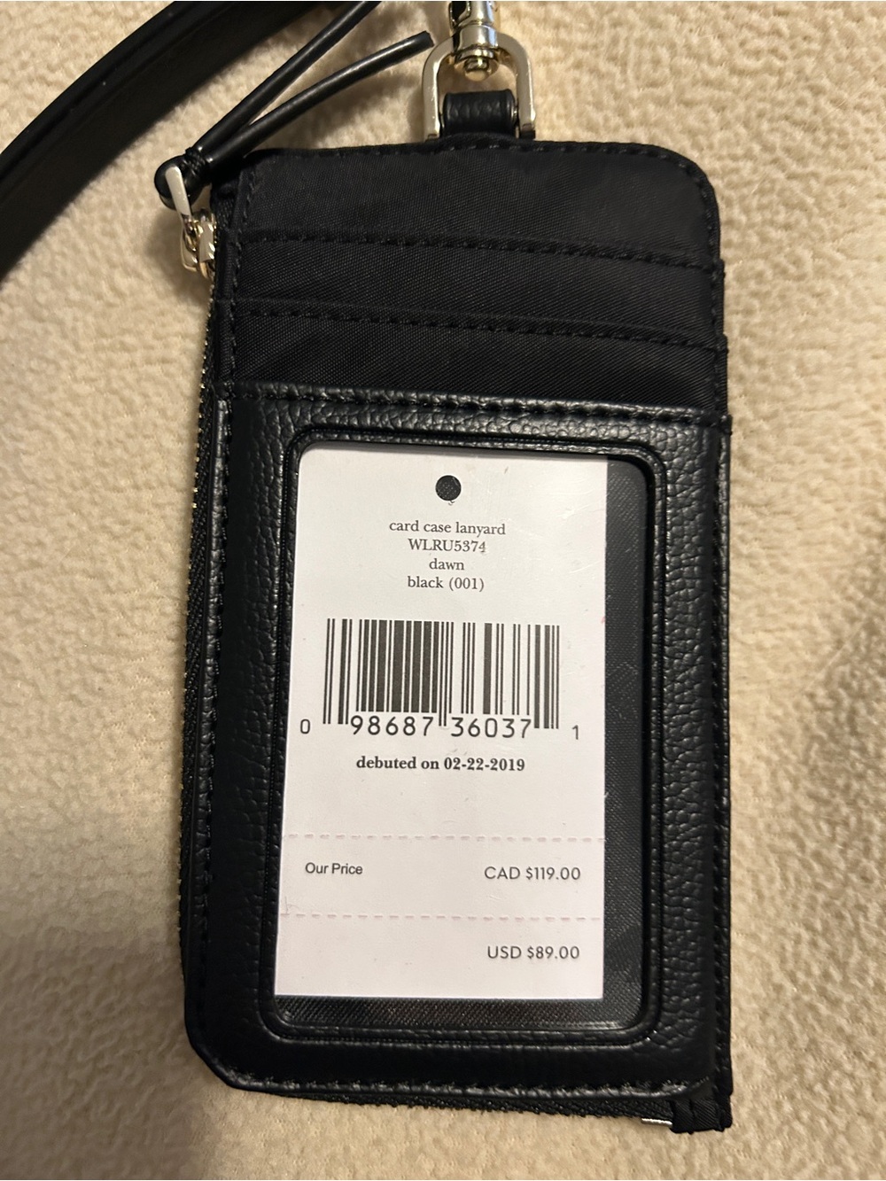 Card Case Lanyard - Black Dawn Kate Spade!